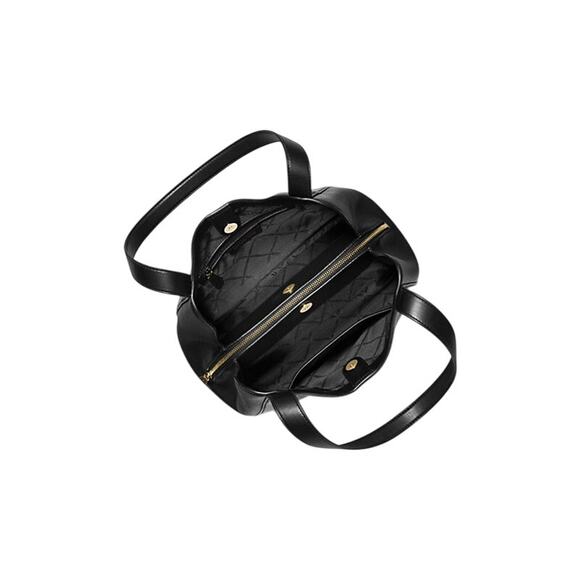 MICHAEL KORS Black "Rosemary" Large Pebbled Leather Shoulder Bag, Gold Hardware - Picture 2 of 8